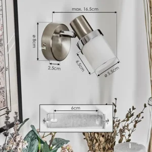 hofstein Davor Applique murale, Spot mural Chrome, Nickel mat, 1 lumière* Lampes En Verre
