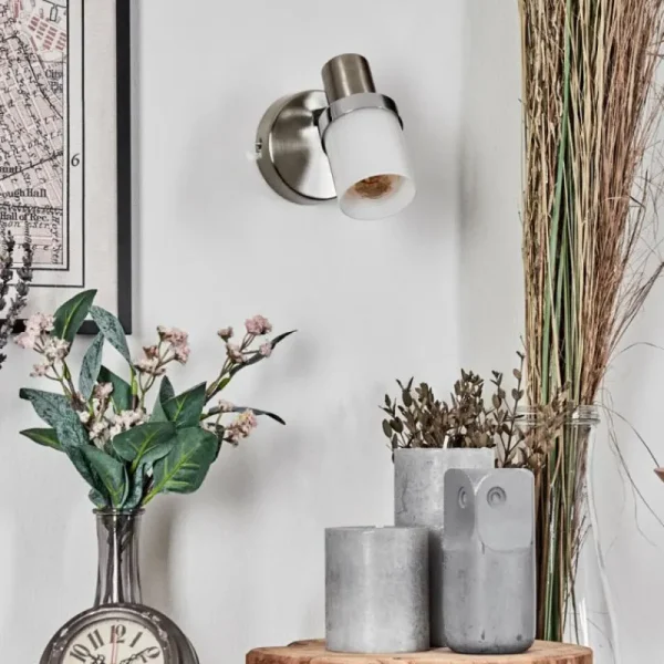 hofstein Davor Applique murale, Spot mural Chrome, Nickel mat, 1 lumière* Lampes En Verre