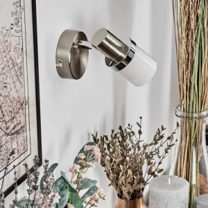 hofstein Davor Applique murale, Spot mural Chrome, Nickel mat, 1 lumière* Lampes En Verre