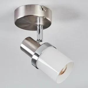hofstein Davor Plafonnier, Spot de plafond Chrome, Nickel mat, 1 lumière* Lampes En Verre