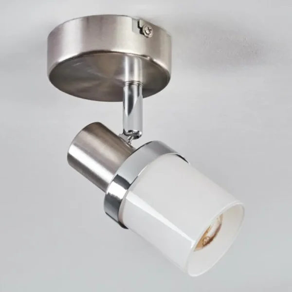 hofstein Davor Plafonnier, Spot de plafond Chrome, Nickel mat, 1 lumière* Lampes En Verre