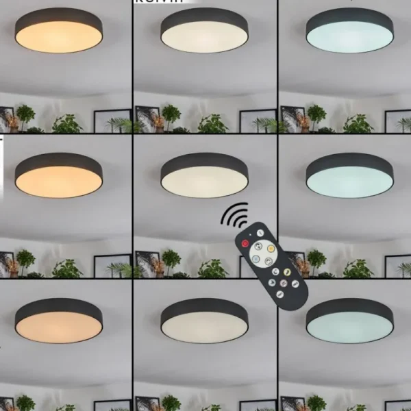 hofstein Diagonal Plafonnier LED Noir, 1 lumière, Télécommandes* Lampes Modernes