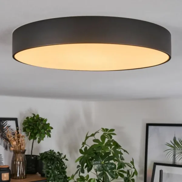 hofstein Diagonal Plafonnier LED Noir, 1 lumière, Télécommandes* Lampes Modernes