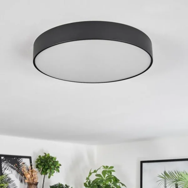 hofstein Diagonal Plafonnier LED Noir, 1 lumière, Télécommandes* Lampes Modernes