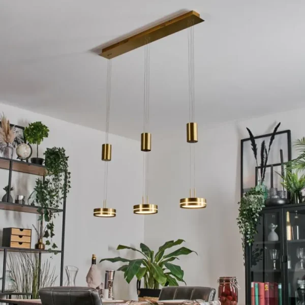 hofstein Dingersjo Suspension, Suspension LED Laiton, 3 lumières* Lampes Modernes