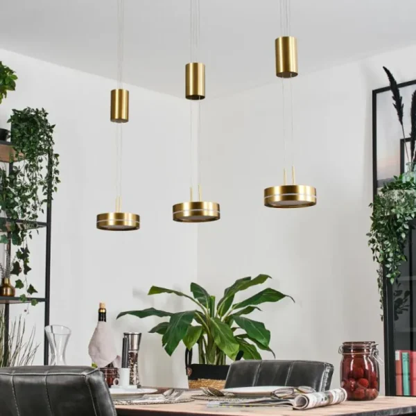 hofstein Dingersjo Suspension, Suspension LED Laiton, 3 lumières* Lampes Modernes
