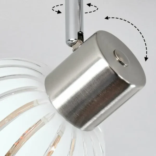 hofstein Dysted Plafonnier, Boule lumineuse Nickel mat, 6 lumières* Lampes En Verre
