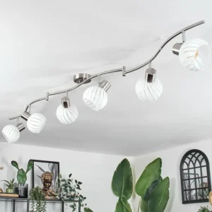 hofstein Dysted Plafonnier, Boule lumineuse Nickel mat, 6 lumières* Lampes En Verre