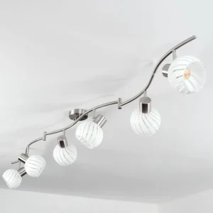 hofstein Dysted Plafonnier, Boule lumineuse Nickel mat, 6 lumières* Lampes En Verre
