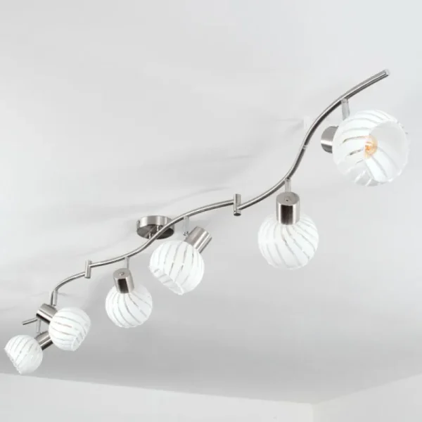 hofstein Dysted Plafonnier, Boule lumineuse Nickel mat, 6 lumières* Lampes En Verre