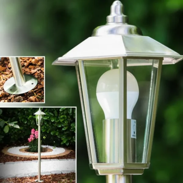hofstein Eclairage de chemin Moskau Acier inoxydable, 1 lumière* Lampes Modernes