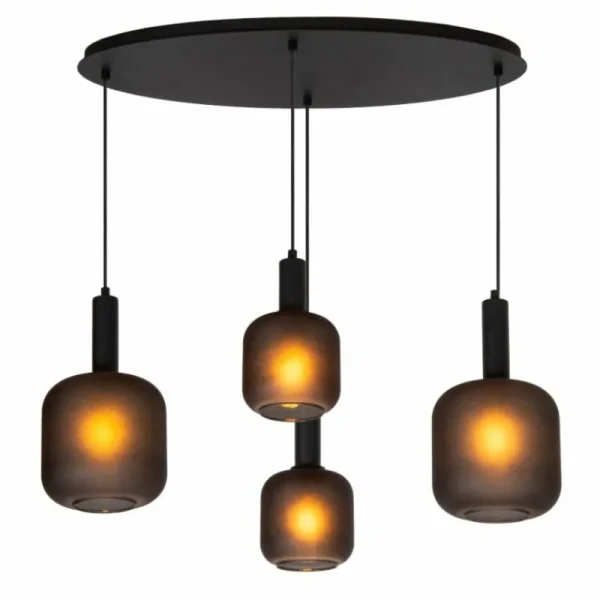 Luminaires Lucide ELOISE Suspension Noir, 4 lumières* Lampes En Verre