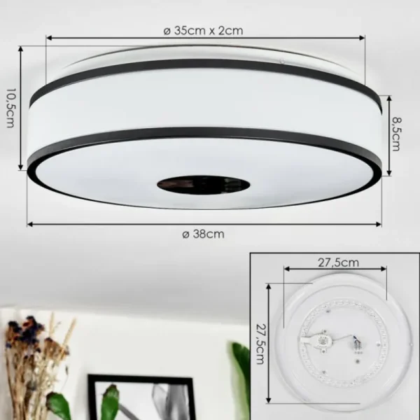 hofstein Elran Plafonnier LED Blanc, 1 lumière* Lampes Modernes