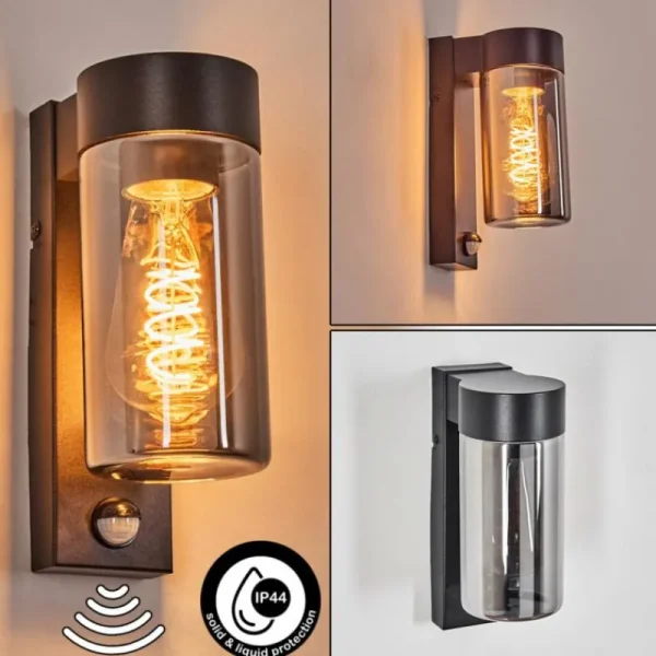 hofstein Encoberta Luminaire extérieur, Lampe murale d´extérieur Noir, 1 lumière, Détecteur de mouvement* Lampes Modernes