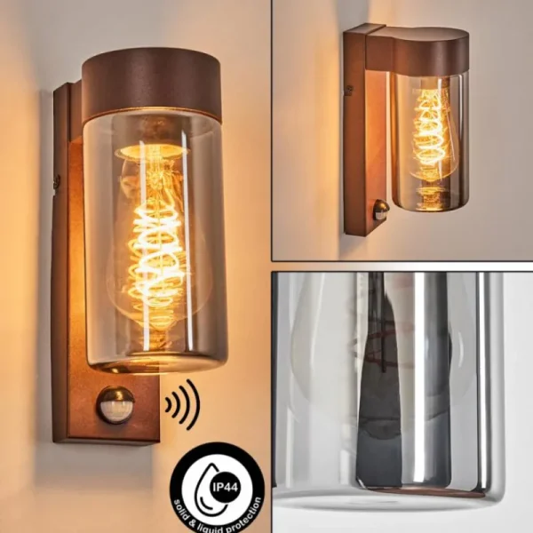 hofstein Encoberta Luminaire extérieur, Lampe murale d´extérieur Rouille, 1 lumière, Détecteur de mouvement* Lampes Modernes