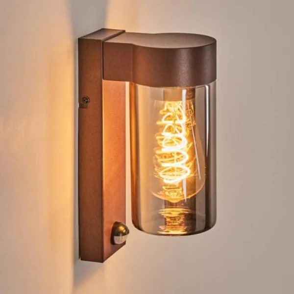 hofstein Encoberta Luminaire extérieur, Lampe murale d´extérieur Rouille, 1 lumière, Détecteur de mouvement* Lampes Modernes