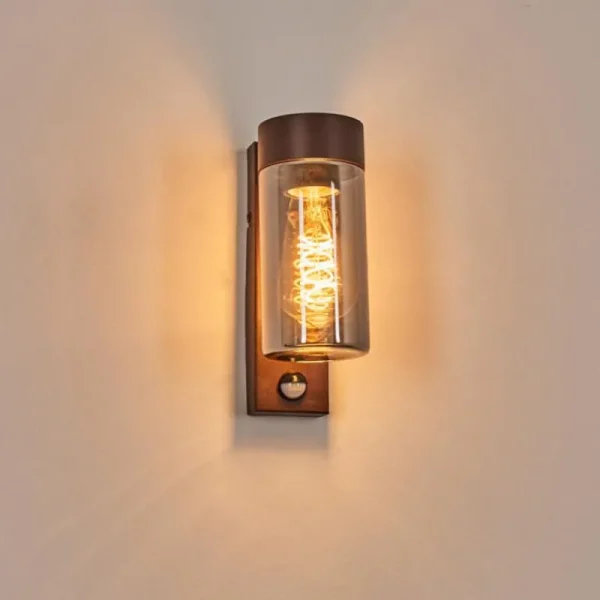 hofstein Encoberta Luminaire extérieur, Lampe murale d´extérieur Rouille, 1 lumière, Détecteur de mouvement* Lampes Modernes