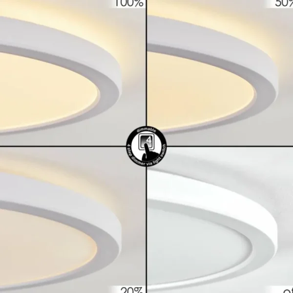 hofstein Endrup Plafonnier LED Blanc, 1 lumière* Lampes Modernes