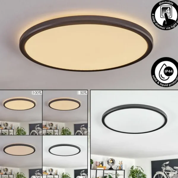 hofstein Endrup Plafonnier LED Noir, 1 lumière* Lampes Modernes