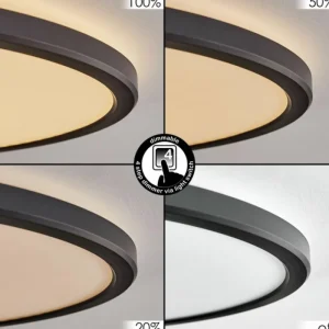 hofstein Endrup Plafonnier LED Noir, 1 lumière* Lampes Modernes