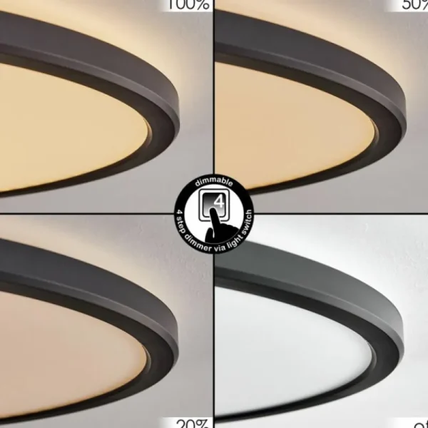 hofstein Endrup Plafonnier LED Noir, 1 lumière* Lampes Modernes