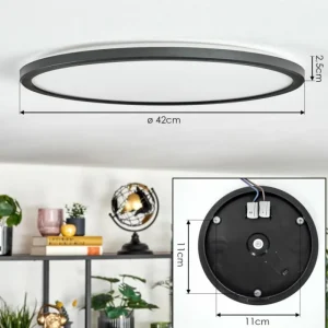 hofstein Endrup Plafonnier LED Noir, 1 lumière* Lampes Modernes