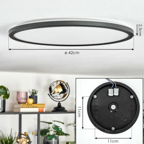 hofstein Endrup Plafonnier LED Noir, 1 lumière* Lampes Modernes