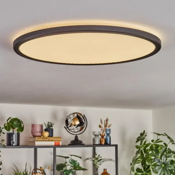 hofstein Endrup Plafonnier LED Noir, 1 lumière* Lampes Modernes