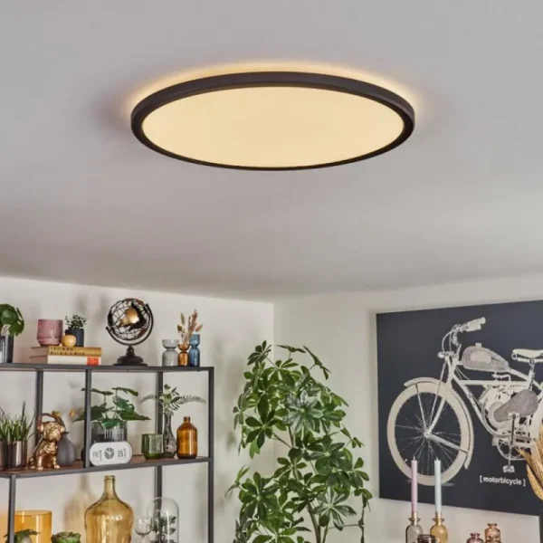 hofstein Endrup Plafonnier LED Noir, 1 lumière* Lampes Modernes