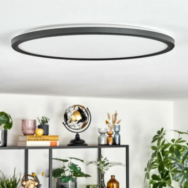 hofstein Endrup Plafonnier LED Noir, 1 lumière* Lampes Modernes