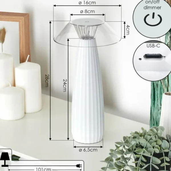 hofstein Eryla Lampe de bureau, Lampe à poser LED Blanc, 1 lumière* Lampes Modernes
