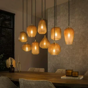hofstein Escusa Suspension Anthracite, 9 lumières* Lampes En Verre