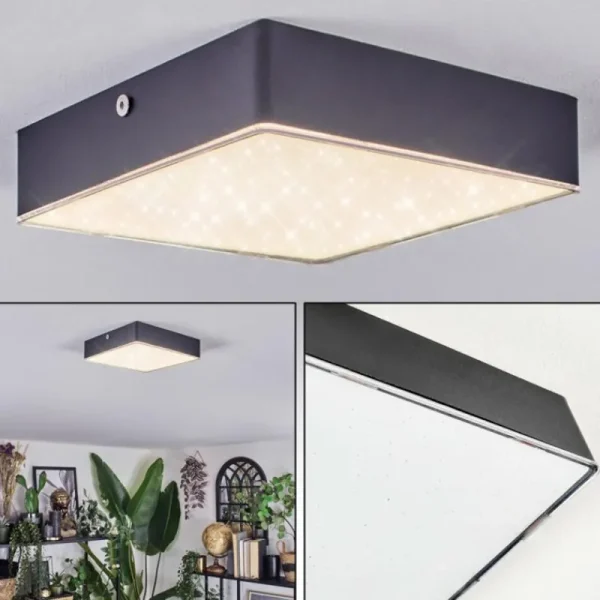 hofstein Esmar Plafonnier LED Noir, 1 lumière* Lampes Modernes