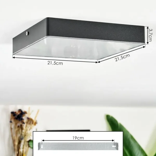 hofstein Esmar Plafonnier LED Noir, 1 lumière* Lampes Modernes