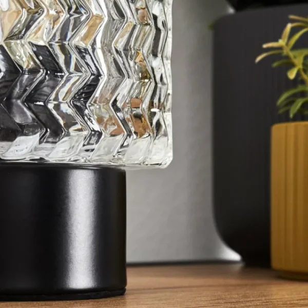 hofstein Falgorosa Lampe à poser Noir, 1 lumière* Lampes En Verre