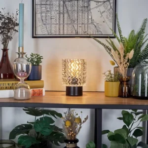 hofstein Falgorosa Lampe à poser Noir, 1 lumière* Lampes En Verre