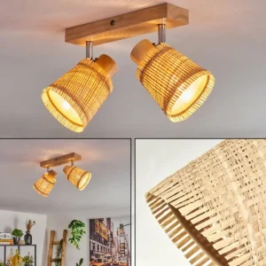 hofstein Fallhagen Plafonnier Chrome, Écru, 2 lumières* Lampes Modernes