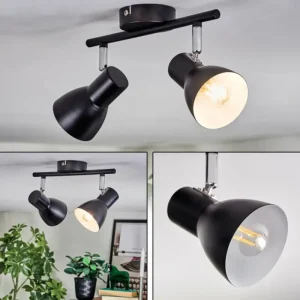 hofstein Farel Plafonnier, Spot de plafond Chrome, Noir, 2 lumières* Lampes Modernes