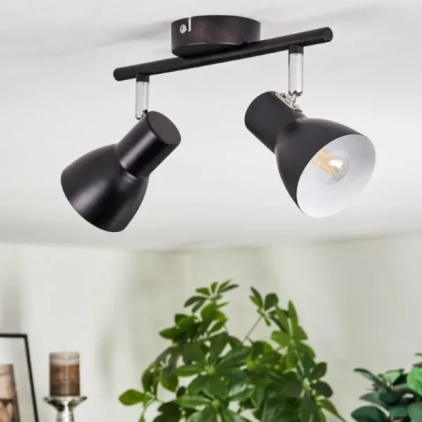 hofstein Farel Plafonnier, Spot de plafond Chrome, Noir, 2 lumières* Lampes Modernes
