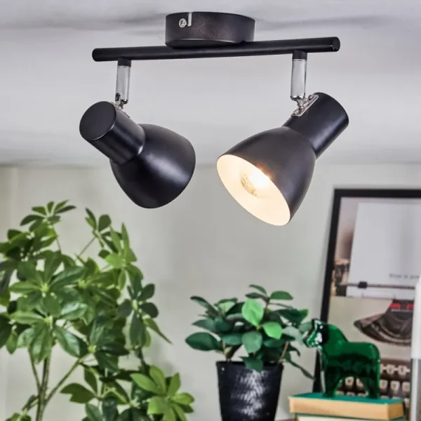 hofstein Farel Plafonnier, Spot de plafond Chrome, Noir, 2 lumières* Lampes Modernes
