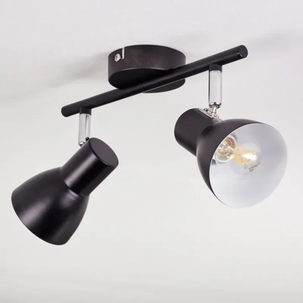 hofstein Farel Plafonnier, Spot de plafond Chrome, Noir, 2 lumières* Lampes Modernes