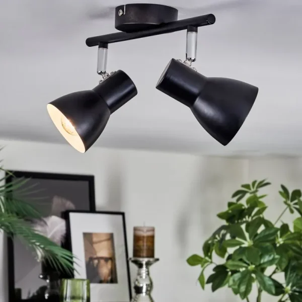 hofstein Farel Plafonnier, Spot de plafond Chrome, Noir, 2 lumières* Lampes Modernes