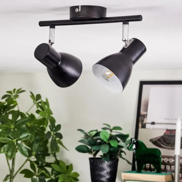 hofstein Farel Plafonnier, Spot de plafond Chrome, Noir, 2 lumières* Lampes Modernes