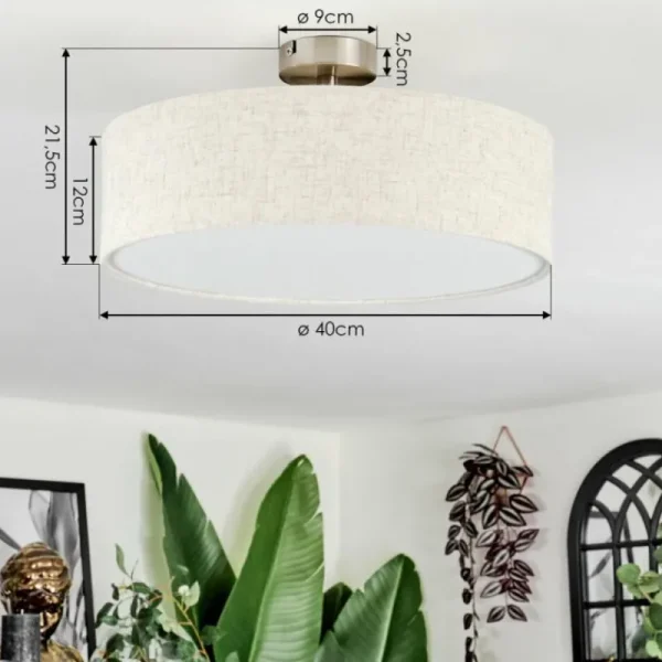 hofstein Foggia Plafonnier Nickel mat, 3 lumières* Lampes Modernes