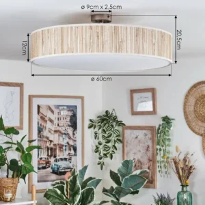 hofstein Foggia Plafonnier Nickel mat, 3 lumières* Lampes Modernes