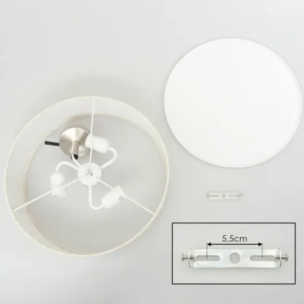 hofstein Foggia Plafonnier Nickel mat, 3 lumières* Lampes Modernes
