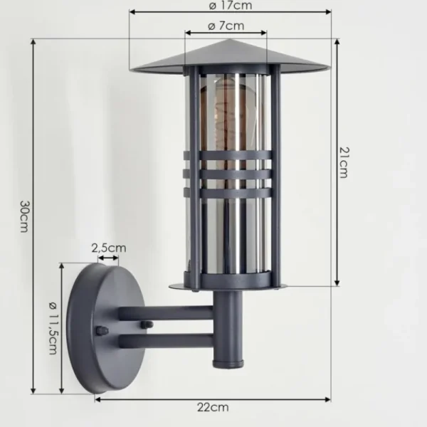 hofstein Forli Lampe murale d´extérieur Anthracite, 1 lumière* Lampes Modernes