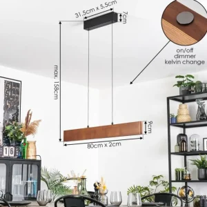 hofstein Fugelsta Suspension, Suspension LED Noir, 1 lumière* Lampes Modernes