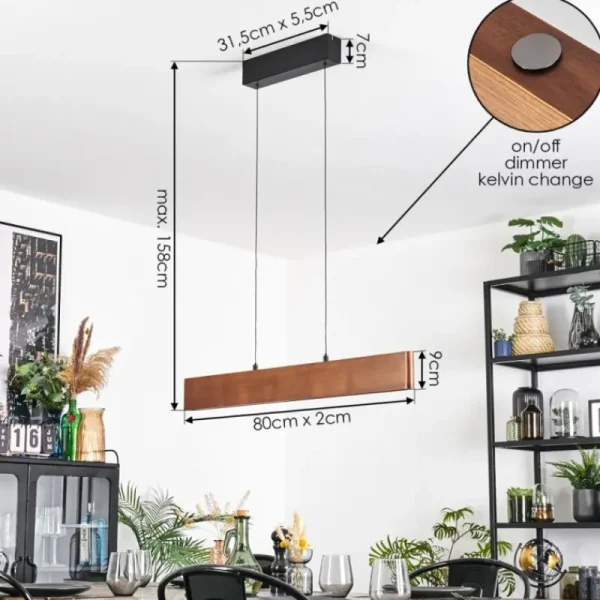 hofstein Fugelsta Suspension, Suspension LED Noir, 1 lumière* Lampes Modernes