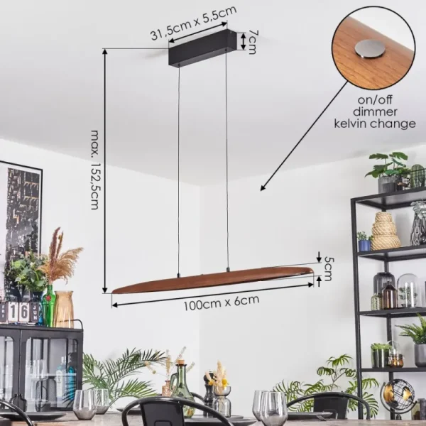 hofstein Fugelsta Suspension, Suspension LED Noir, 1 lumière* Lampes Modernes